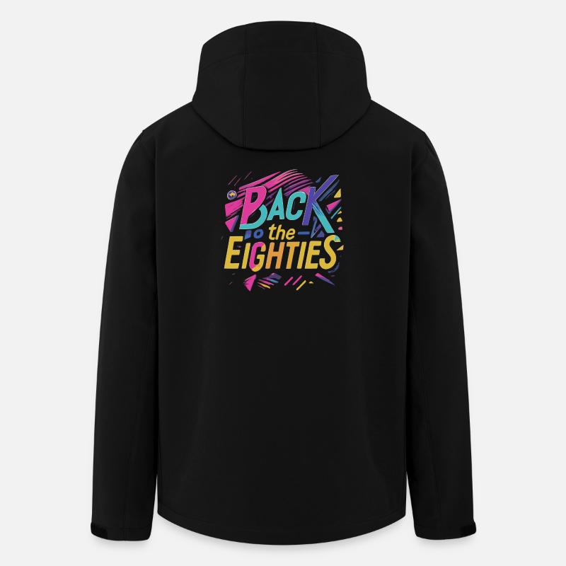 Bunte 80er Jahre Neon Schriftzug - Recycelte Männer Softshell-Jacke von Stanley/Stella - Schwarz