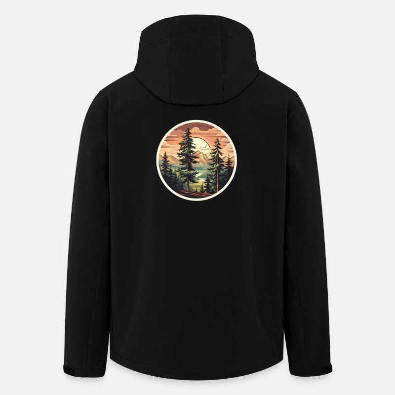 Fir tree in the sunset – Natur Design - Men’s Recycled Softshell Jacket by Stanley/Stella - black