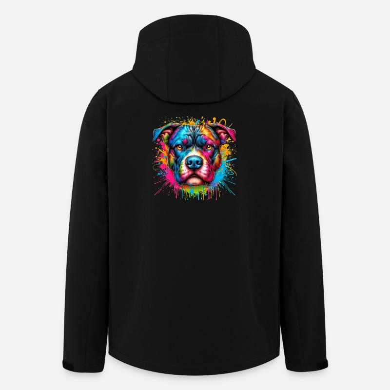 Pitbull Hund - Recycelte Männer Softshell-Jacke von Stanley/Stella - Schwarz