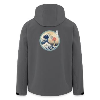 La Grande Vague et New York - Veste softshell homme en polyester recyclé Stanley/Stella - charbon - Dos - AI Model Male 185 light (185cm)