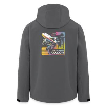 Nous nous envolons pour Dubaï - Odloot ! - Veste softshell homme en polyester recyclé Stanley/Stella - charbon - Dos - AI Model Male 185 light (185cm)