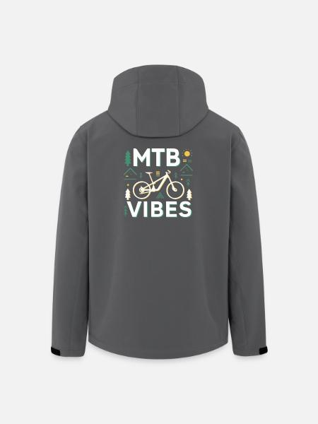 Mountain Bike Vibes Illustration - Men’s Recycled Softshell Jacket by Stanley/Stella - black