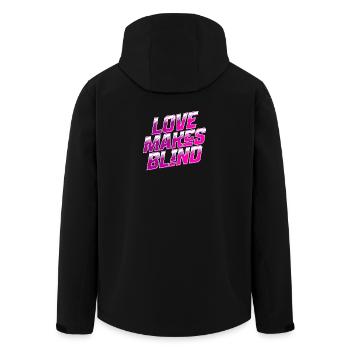 Love Makes Blind Retro Typo - Recycelte Männer Softshell-Jacke von Stanley/Stella - Schwarz - Hinten - AI Model Male 185 light (185cm)