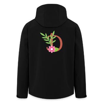 Eleganter Buchstabe 'D' mit Blumen - Recycelte Männer Softshell-Jacke von Stanley/Stella - Schwarz - Hinten - AI Model Male 185 light (185cm)