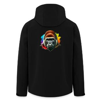 Gorilla - Recycelte Männer Softshell-Jacke von Stanley/Stella - Schwarz - Hinten - AI Model Male 185 light (185cm)