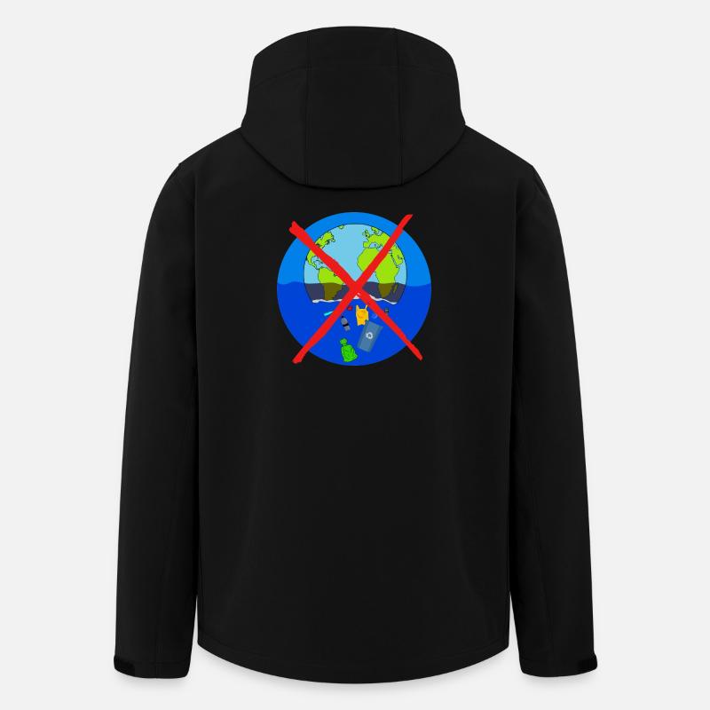 Planète terre - Veste softshell homme en polyester recyclé Stanley/Stella - noir