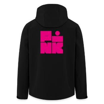 Bold & Fun – PINK Statement in knalligem Style - Recycelte Männer Softshell-Jacke von Stanley/Stella - Schwarz - Hinten - AI Model Male 185 light (185cm)