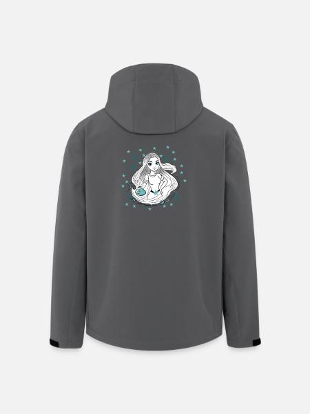 Stjernetegn Vandmanden Kvinde Pige - Stanley/Stella herre softshelljakke i genanvendt polyester - sort