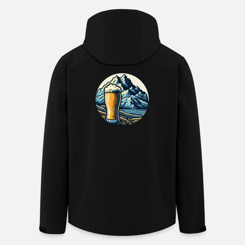 Gebirgs-Bierlandschaft Illustration - Recycelte Männer Softshell-Jacke von Stanley/Stella - Schwarz