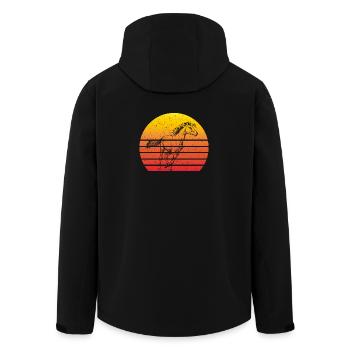Motif Cheval Rétro Coucher de soleil - Veste softshell homme en polyester recyclé Stanley/Stella - noir - Dos - AI Model Male 185 light (185cm)
