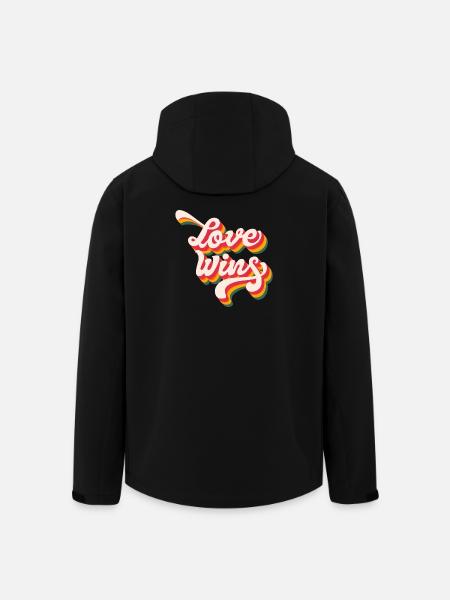 LGBTQ Pride Month - Love Wins - Men’s Recycled Softshell Jacket by Stanley/Stella - black