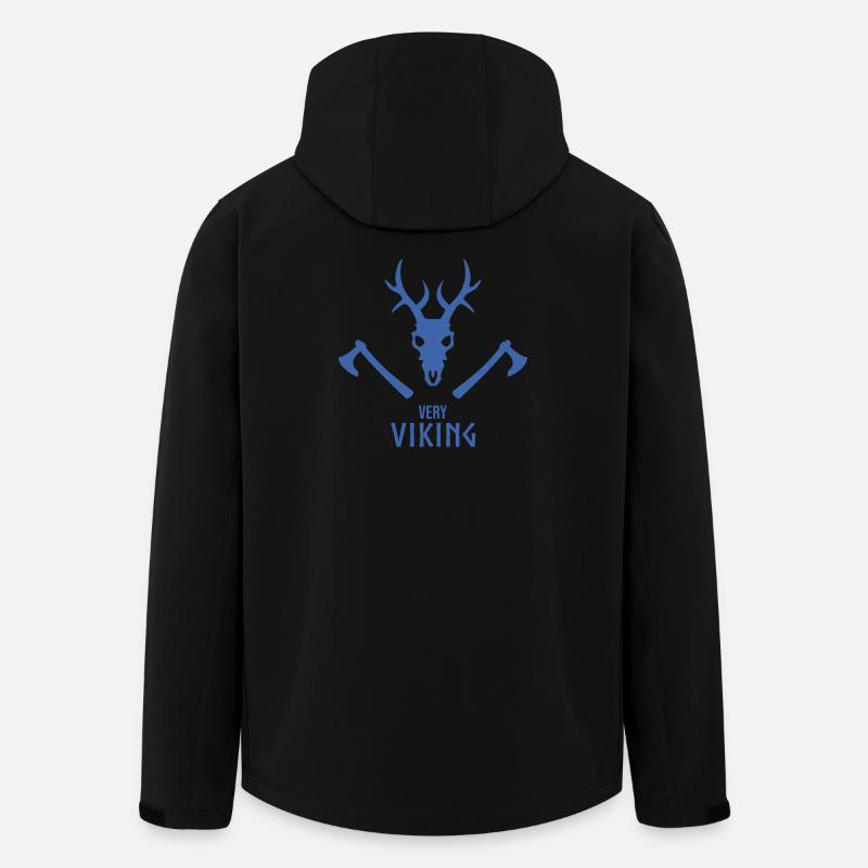 Wikinger Totenschädel Emblem mit Äxten - Recycelte Männer Softshell-Jacke von Stanley/Stella - Schwarz