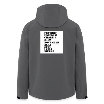 Contre les nazis - Veste softshell homme en polyester recyclé Stanley/Stella - charbon - Dos - AI Model Male 185 light (185cm)
