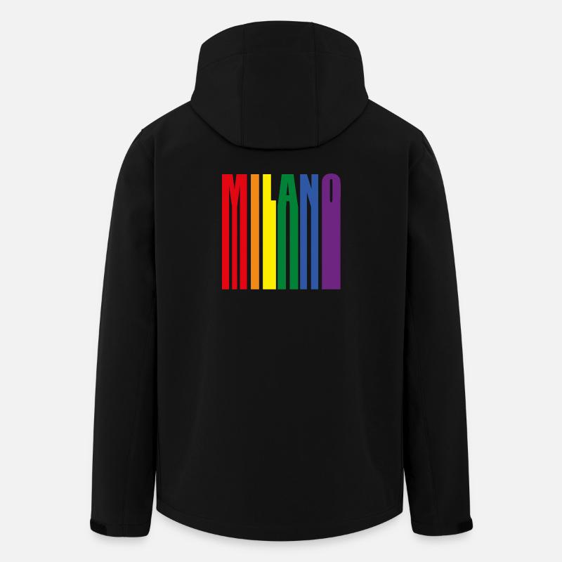 Milano Rainbow Pride LGBT Paix - Veste softshell homme en polyester recyclé Stanley/Stella - noir