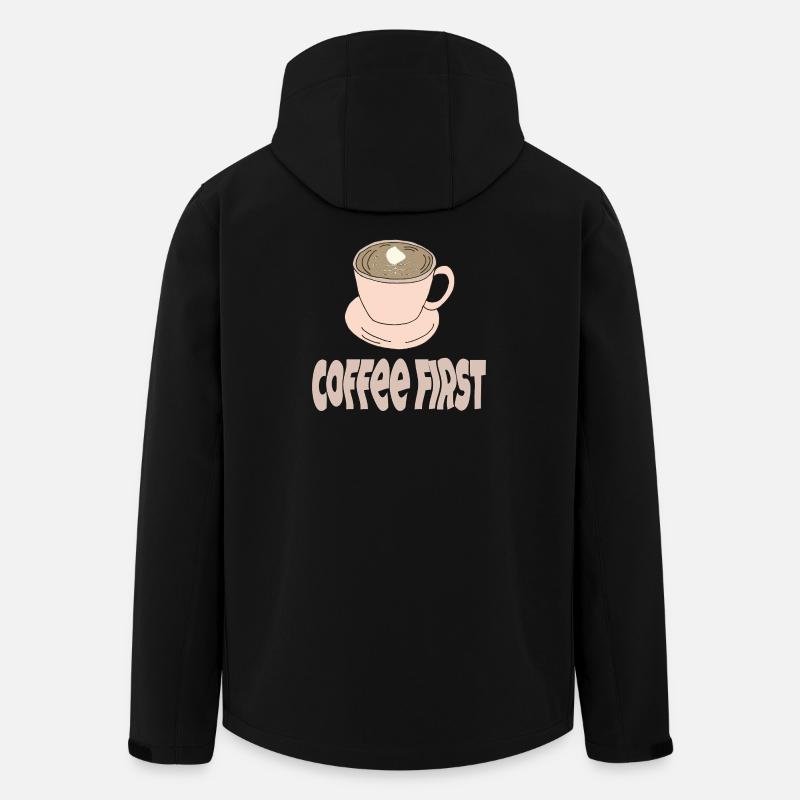 Le café d’abord - Veste softshell homme en polyester recyclé Stanley/Stella - noir