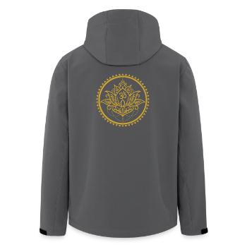 Om Lotus Mandala – Yoga Symbol in Gold - Recycelte Männer Softshell-Jacke von Stanley/Stella - Schwarz - Hinten - AI Model Male 185 light (185cm)