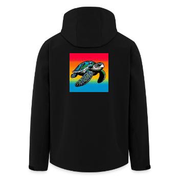 turtle - Men’s Recycled Softshell Jacket by Stanley/Stella - black - Back - AI Model Male 185 light (185cm)