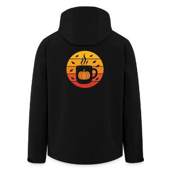Retro Fall Season Pumpkin Spice - Men’s Recycled Softshell Jacket by Stanley/Stella - black - Back - AI Model Male 185 light (185cm)