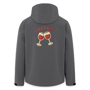 Cheers! Zwei Weingläser - Recycelte Männer Softshell-Jacke von Stanley/Stella - Anthrazit - Hinten - AI Model Male 185 light (185cm)