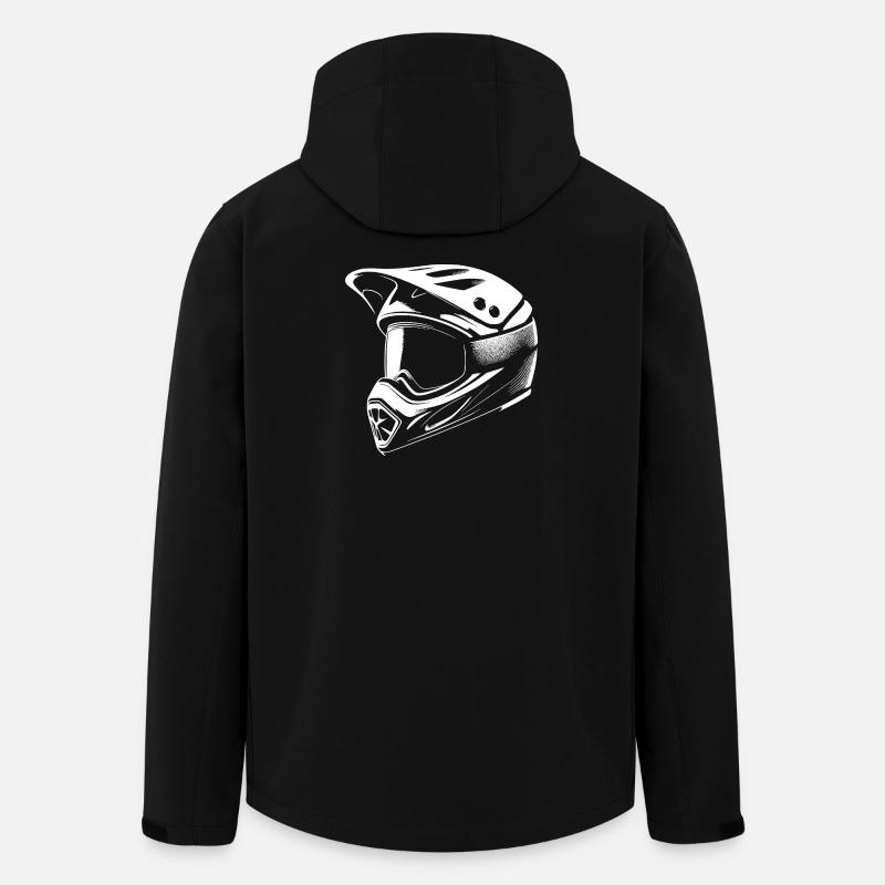 Illustration de casque de motocross - Veste softshell homme en polyester recyclé Stanley/Stella - noir