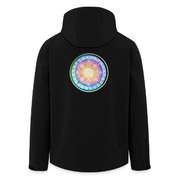 Harmonious mandala meditation design - Men’s Recycled Softshell Jacket by Stanley/Stella - black - Back - AI Model Male 185 light (185cm)