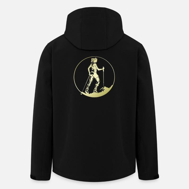 Silhouette de marche nordique - Veste softshell homme en polyester recyclé Stanley/Stella - noir