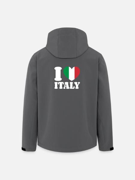 I Love Italy Italy Italian Flag Heart - Men’s Recycled Softshell Jacket by Stanley/Stella - black