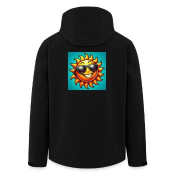 sun - Men’s Recycled Softshell Jacket by Stanley/Stella - black - Back - AI Model Male 185 light (185cm)