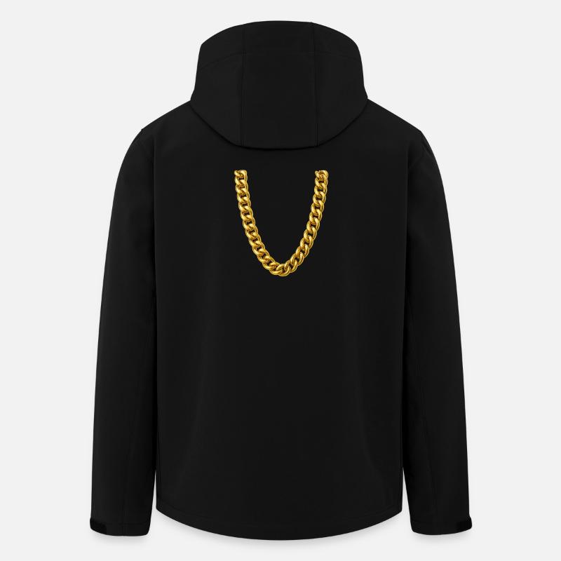 Goldene Panzerkette Halskette - Recycelte Männer Softshell-Jacke von Stanley/Stella - Schwarz