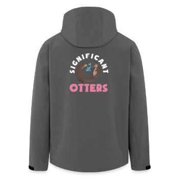 Seeotter Cartoon Fischotter - Recycelte Männer Softshell-Jacke von Stanley/Stella - Anthrazit - Hinten - AI Model Male 185 light (185cm)
