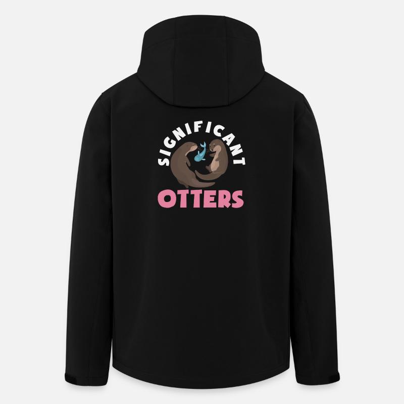 Sea Otter Cartoon Otter - Men’s Recycled Softshell Jacket by Stanley/Stella - black