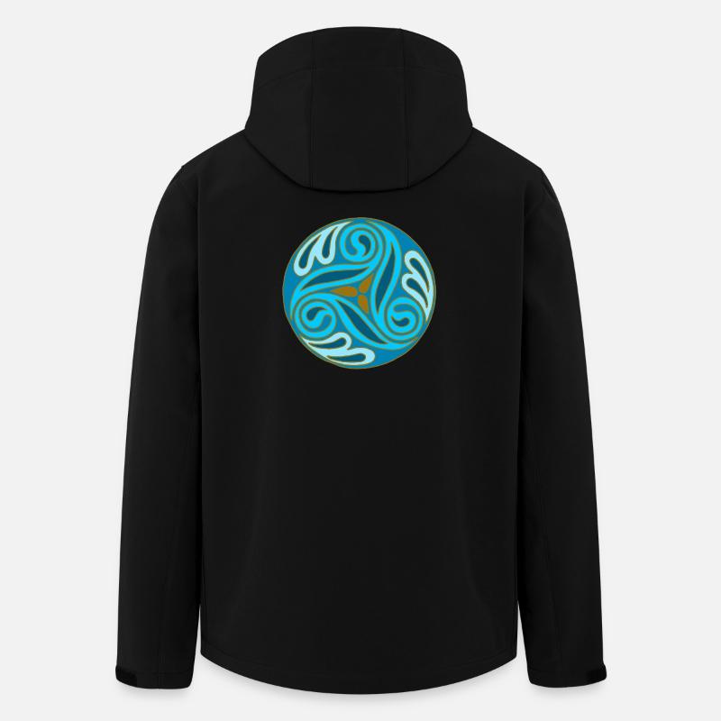 Blaue keltische Kugel - Recycelte Männer Softshell-Jacke von Stanley/Stella - Schwarz