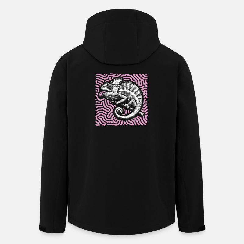 Chameleon pastel tribal art - Men’s Recycled Softshell Jacket by Stanley/Stella - black