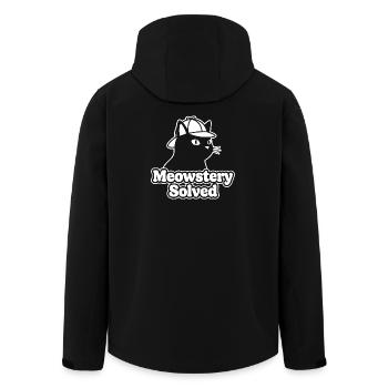 Meowstery Solved Cat Mystery - Men’s Recycled Softshell Jacket by Stanley/Stella - black - Back - AI Model Male 185 light (185cm)