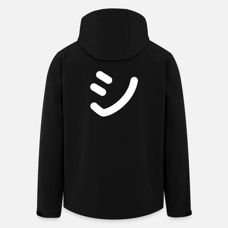 Japanese Text 'シ' (Shi) – White - Men’s Recycled Softshell Jacket by Stanley/Stella - black