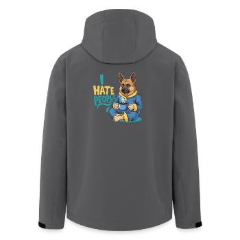 Berger Café Matin Grouch Drôle Chien - Veste softshell homme en polyester recyclé Stanley/Stella - noir - Dos - AI Model Male 185 light (185cm)