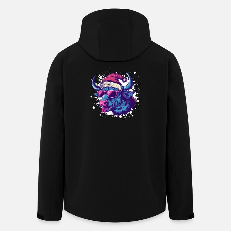 Stier Weihnachten Lustig - Recycelte Männer Softshell-Jacke von Stanley/Stella - Schwarz
