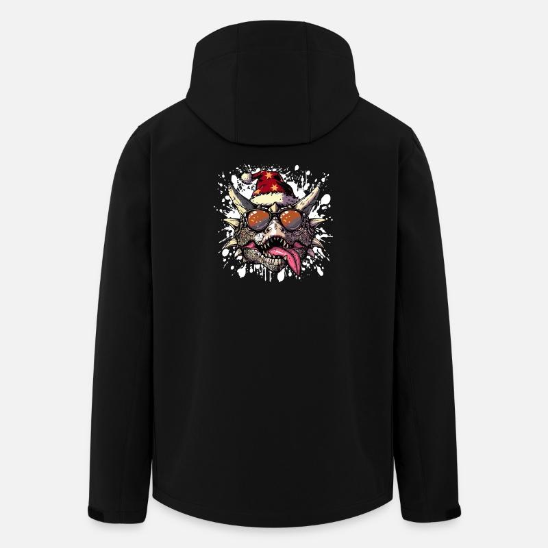 Dinosaure stégosaure Noël drôle - Veste softshell homme en polyester recyclé Stanley/Stella - noir