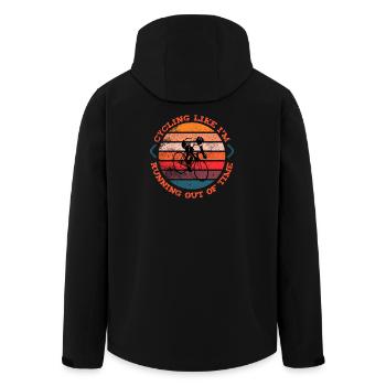 Cycling Like I'm Running Out Of Time - Men’s Recycled Softshell Jacket by Stanley/Stella - black - Back - AI Model Male 185 light (185cm)