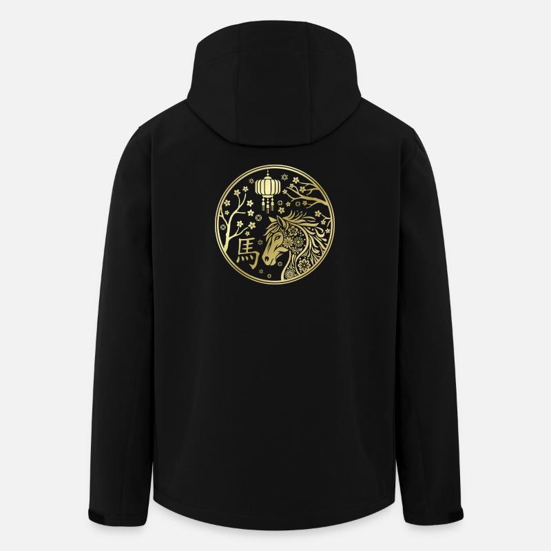 Chinesisches Neujahr des Pferdes 2026 - Recycelte Männer Softshell-Jacke von Stanley/Stella - Schwarz
