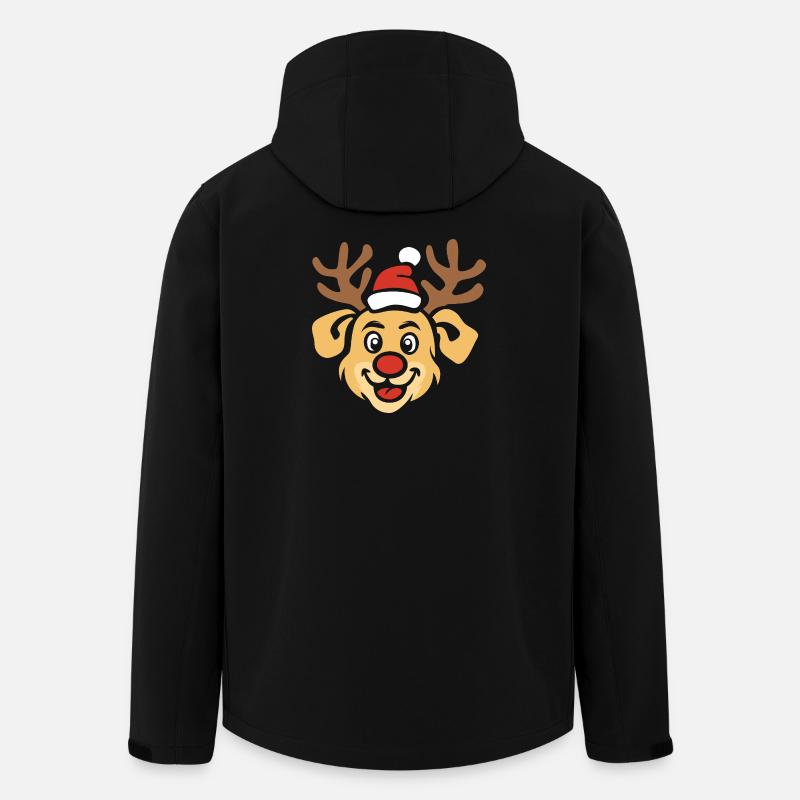 Fröhlicher Weihnachts-Hund mit Geweih - Recycelte Männer Softshell-Jacke von Stanley/Stella - Schwarz
