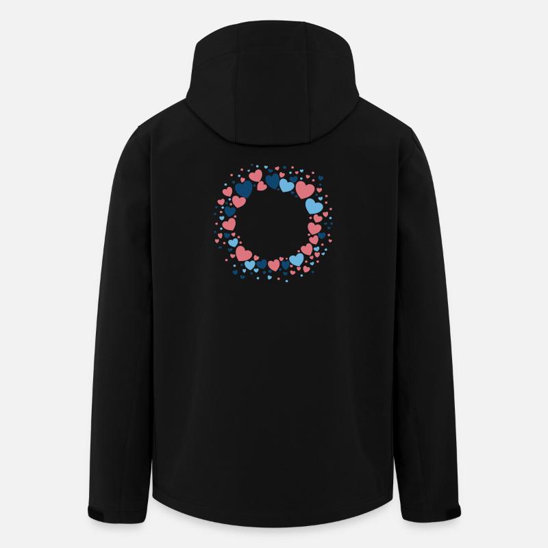 Herz Kranz Blau Rosa Blumenkranz - Recycelte Männer Softshell-Jacke von Stanley/Stella - Schwarz