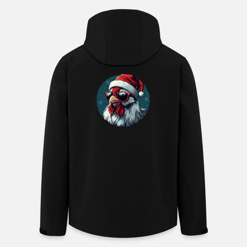 Sonnenbrillen-Huhn im Christmas-Stil - Recycelte Männer Softshell-Jacke von Stanley/Stella - Schwarz