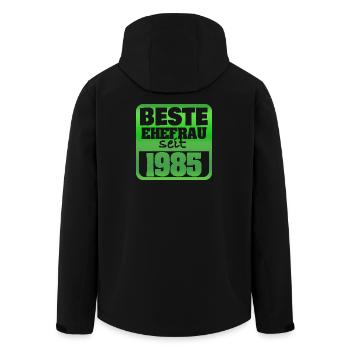 Frau 1985 - Recycelte Männer Softshell-Jacke von Stanley/Stella - Schwarz - Hinten - AI Model Male 185 light (185cm)