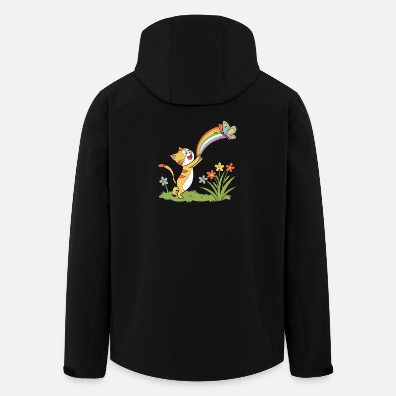 Rainbow Chase Kitten - Men’s Recycled Softshell Jacket by Stanley/Stella - black