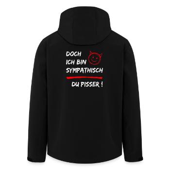 Doch ich bin Sympathisch-Du Pisser-Funny Statement - Recycelte Männer Softshell-Jacke von Stanley/Stella - Schwarz - Hinten - AI Model Male 185 light (185cm)