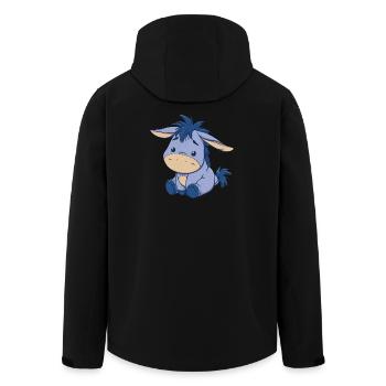 Blauer niedlicher Plüsch-Esel - Recycelte Männer Softshell-Jacke von Stanley/Stella - Schwarz - Hinten - AI Model Male 185 light (185cm)