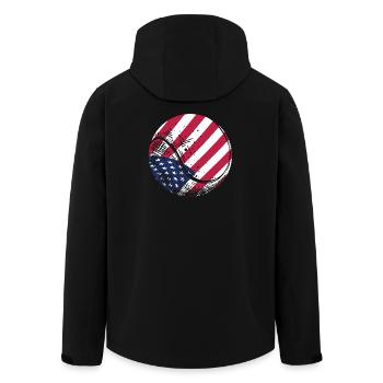 Patriotischer Tennisball Amerikanische Flagge Sportfan Gif - Recycelte Männer Softshell-Jacke von Stanley/Stella - Schwarz - Hinten - AI Model Male 185 light (185cm)