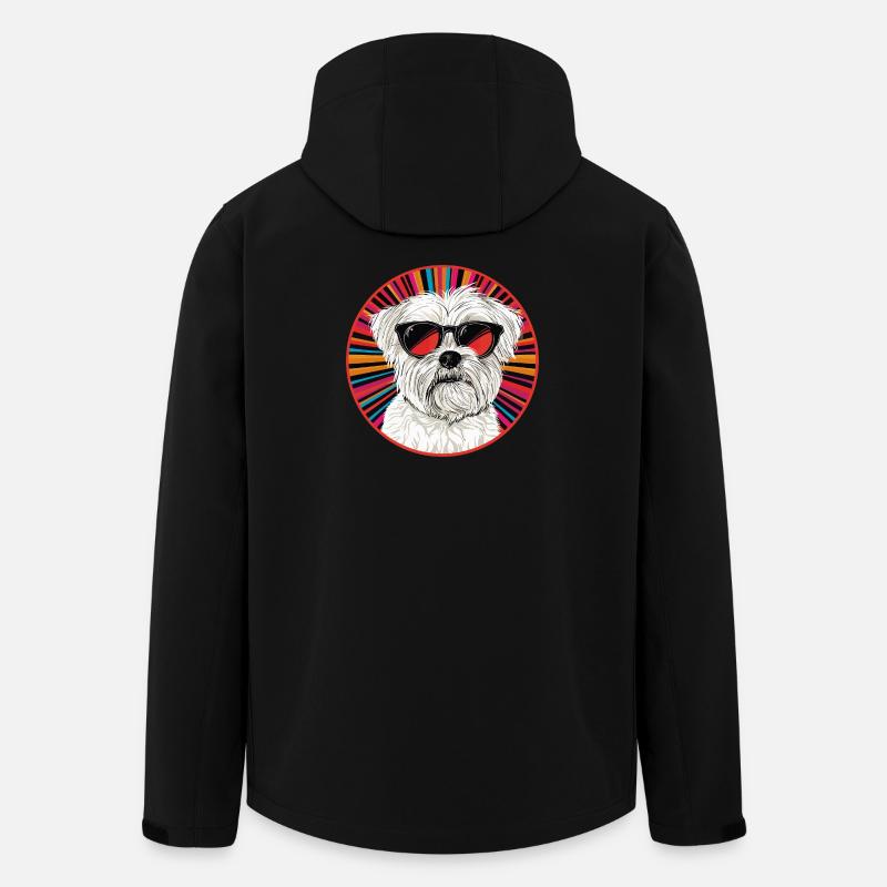 Punkiger Hund mit Sonnenbrille - Recycelte Männer Softshell-Jacke von Stanley/Stella - Schwarz