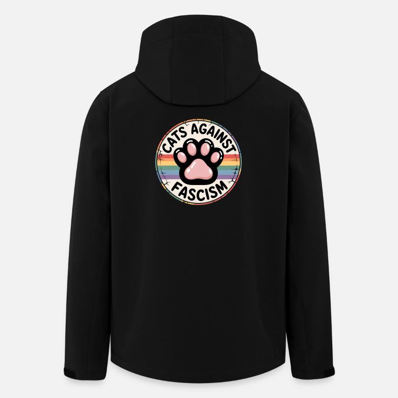 Cats against Racism- Antifascist Merch - Men’s Recycled Softshell Jacket by Stanley/Stella - black